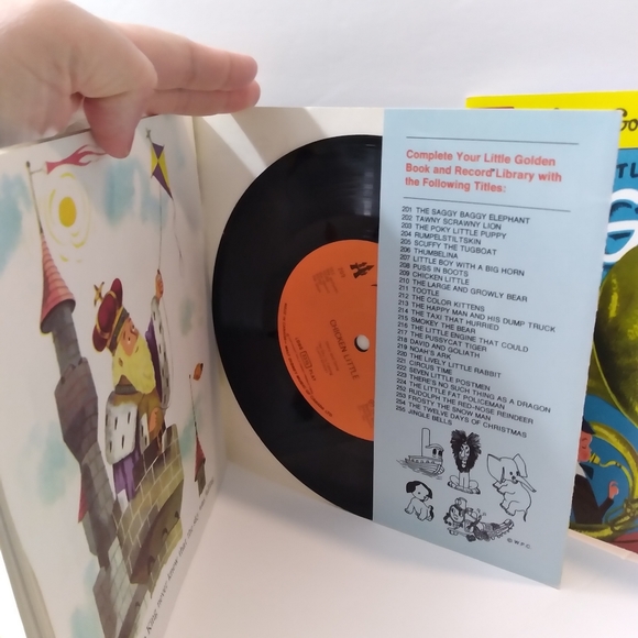Vintage A Little Golden Book&Record (x2)"Chicken Little&Little Boy w/a Big Horn" - Picture 3 of 5